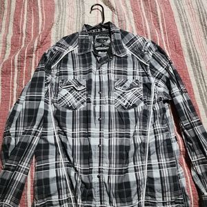 Buckle Black long sleeve button up shirt
